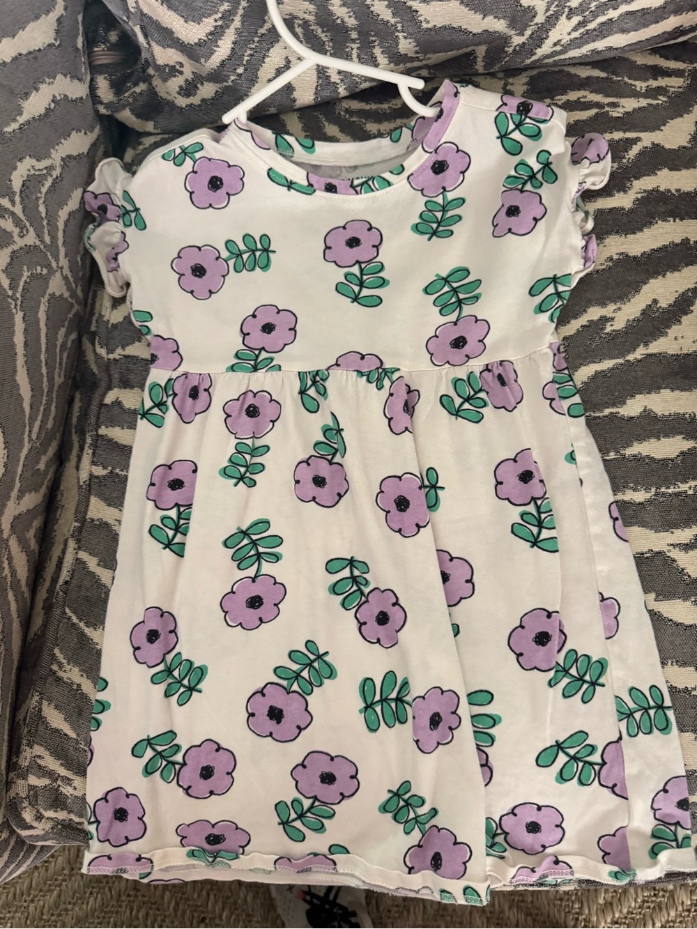 4T Old Navy, white and purple flower cotton dress